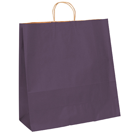 18 x 7 x 18 <span class='fraction'>3/4</span>" Purple Tinted Shopping Bags