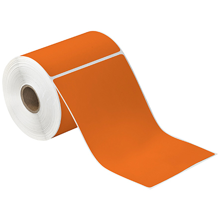 4 x 6 <span class='fraction'>1/2</span>" Orange Desktop Direct Thermal Label